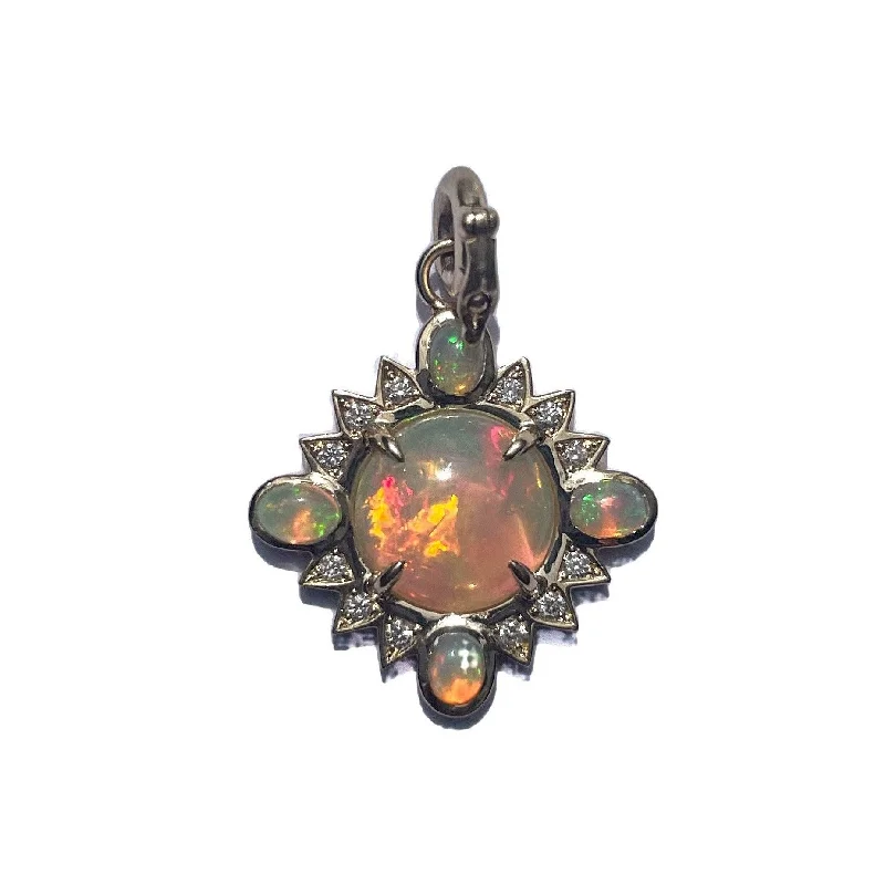 14K Gold Opal & Diamond Mini Nora Charm