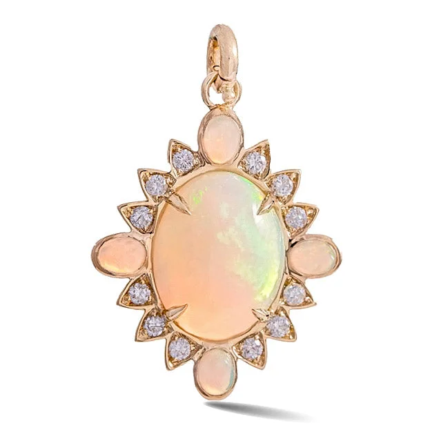 14K Gold Opal & Diamond Nora Charm