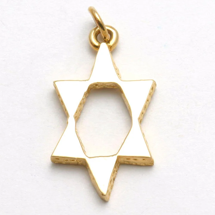 14k Yellow Gold Modern Star of David Pendant