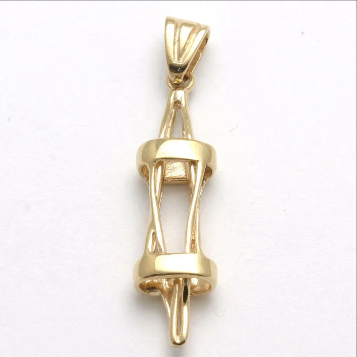 14k Yellow Gold Star of David 3D Elongated