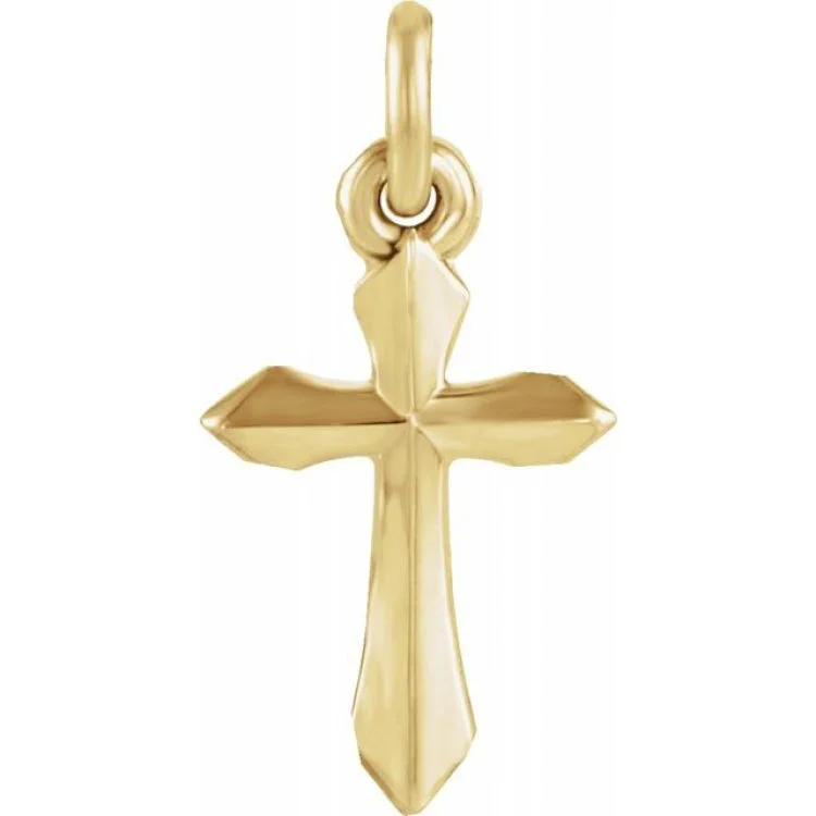 14K Yellow 9.5x7 mm Cross Pendant