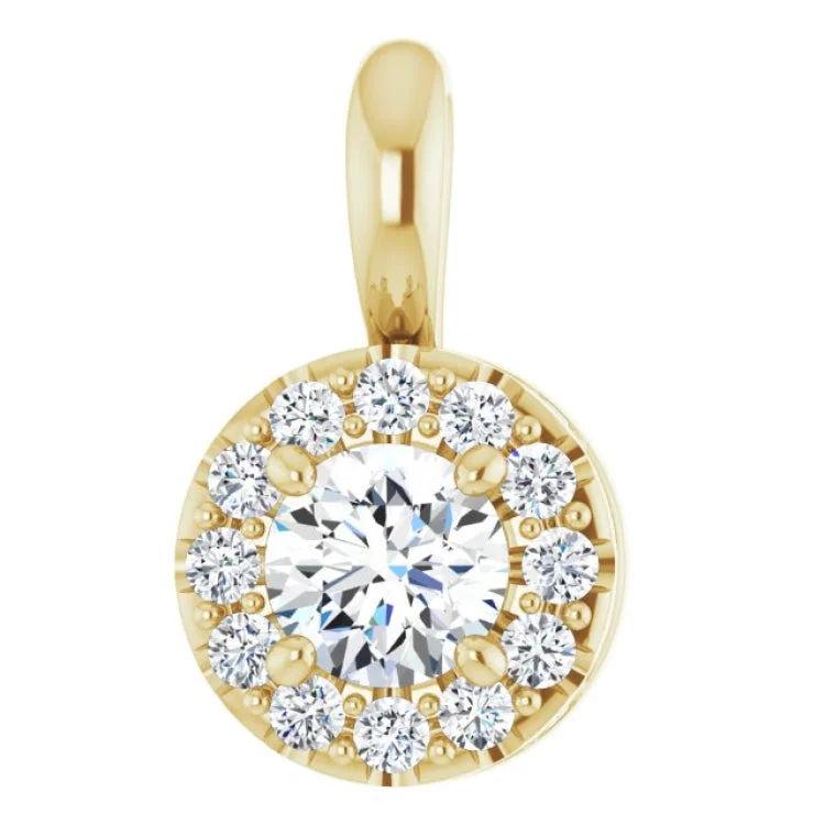 14K Yellow 3/8 CTW Natural Diamond Pendant