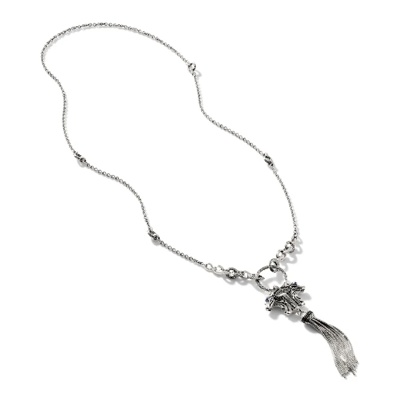 John Hardy Naga Tassel Pendant with Black Sapphire