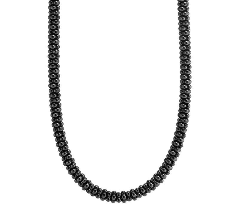 LAGOS Black Caviar Ceramic Beaded Necklace, 5mm