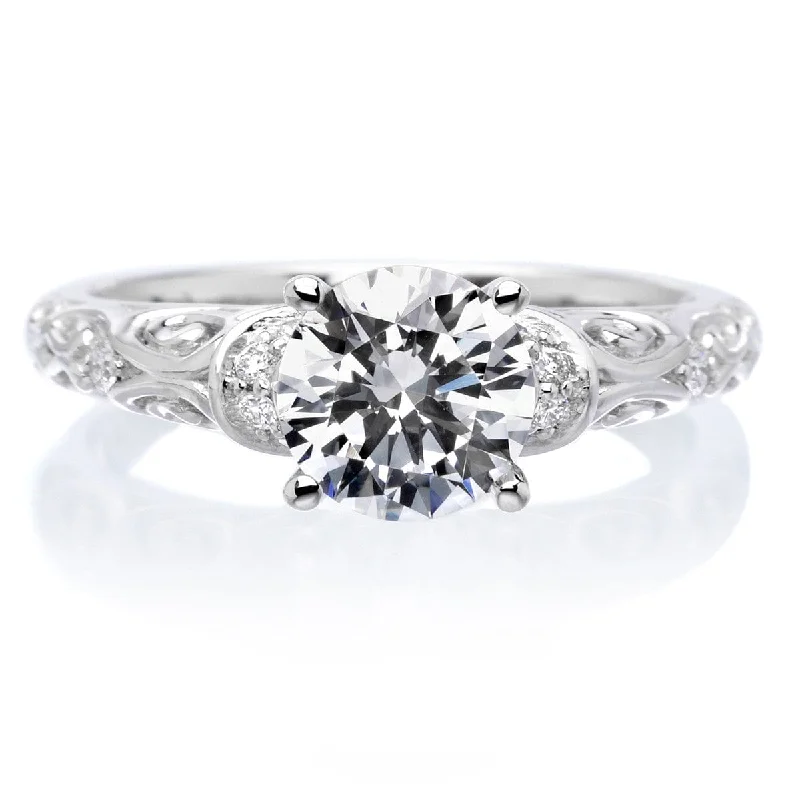 18K White Gold Peyton Engagement Ring Setting