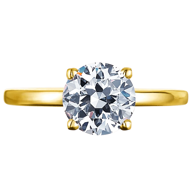 18K Yellow Gold 4 Prong Solitaire Engagement Ring Setting