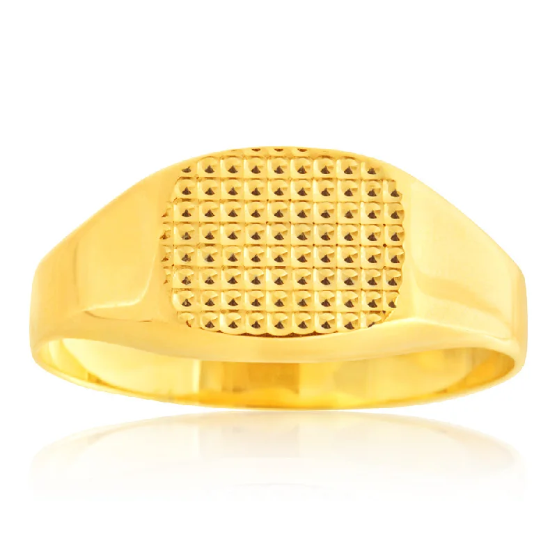 9ct Yellow Gold Signet Gents Ring