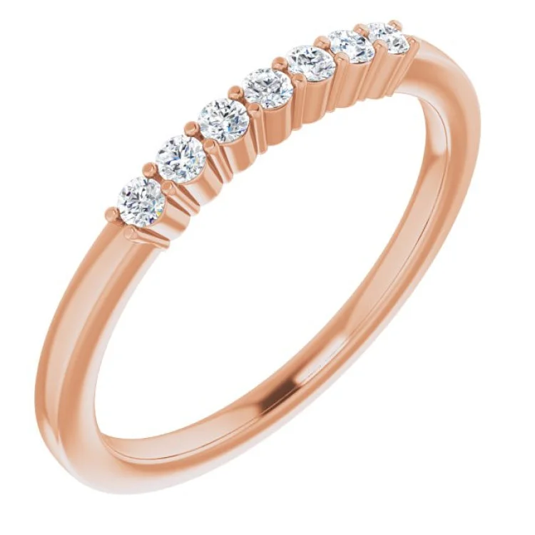 14K Rose 1/8 CTW Natural Diamond Anniversary Band