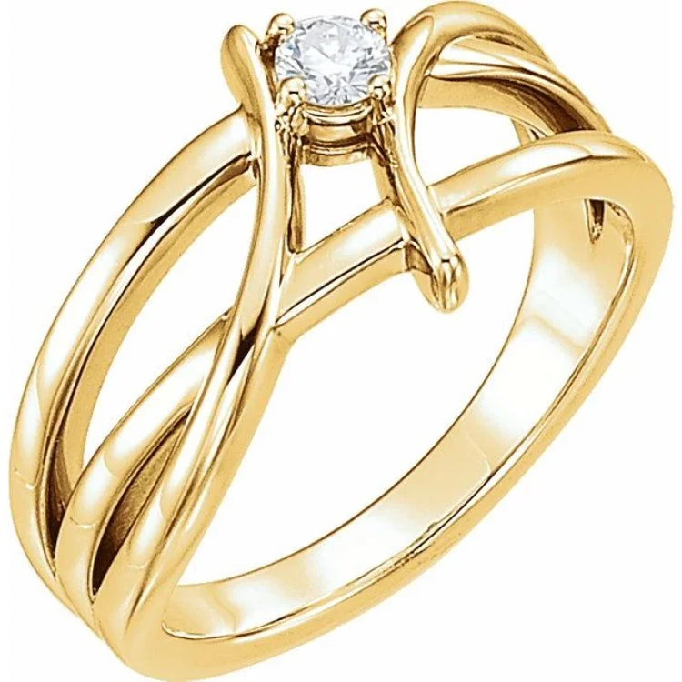 14K Yellow 1/2 CT Natural Diamond Ring