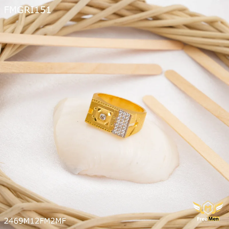 Freeme 1gm AD Dot Gold plated ring for men - FMGRI151