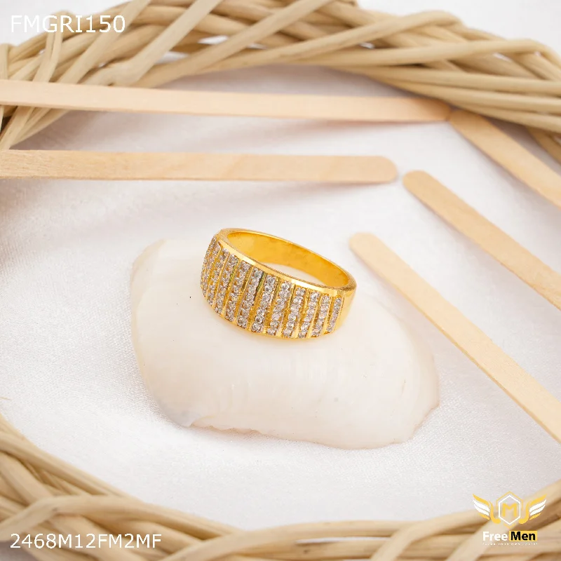 Freeme 1gm AD Lining Gold plated ring for men - FMGRI150