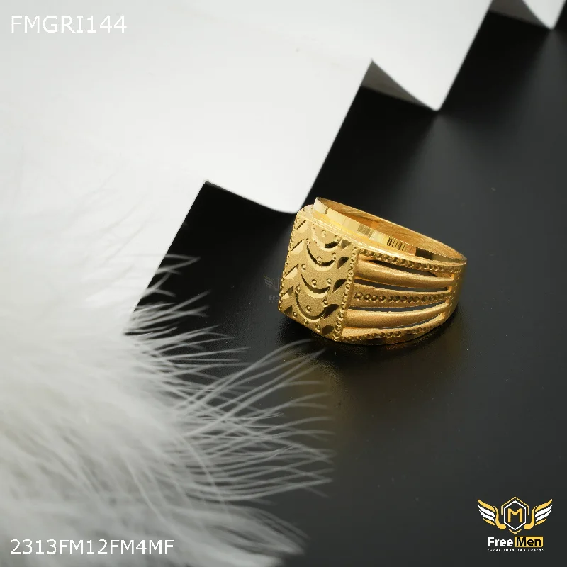 Freeme 1gm C cut Squar Gold plated ring for men - FMGRI144