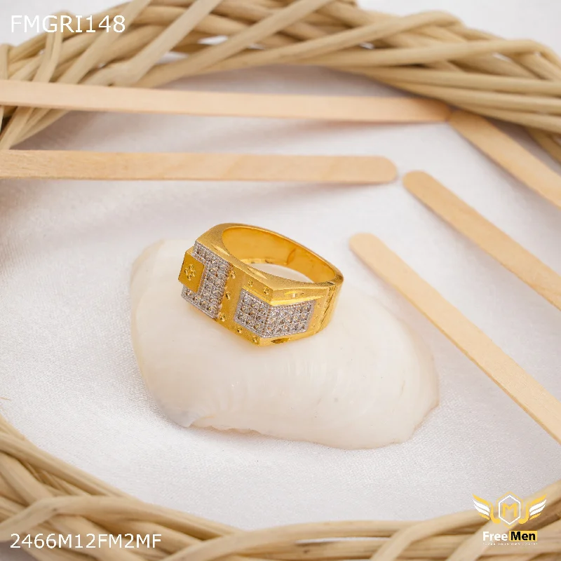 Freeme 1gm Designer Box Gold plated ring for men - FMGRI148