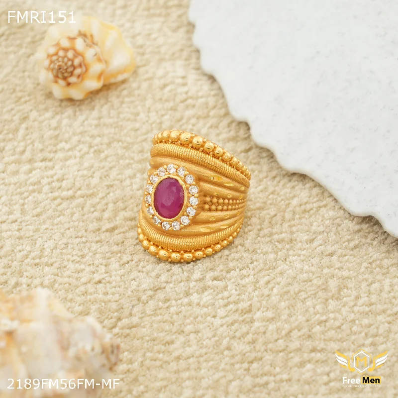 Freemen Long with Pink Stone AD design ring for men - FMRI151