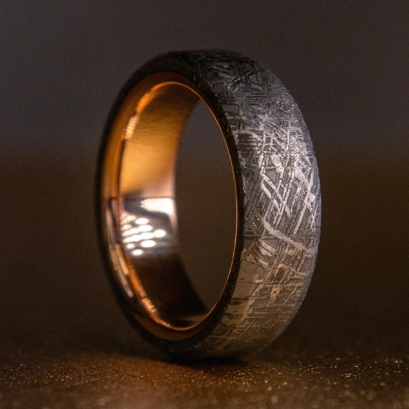 Meteorite Ring with Real Gold Liner