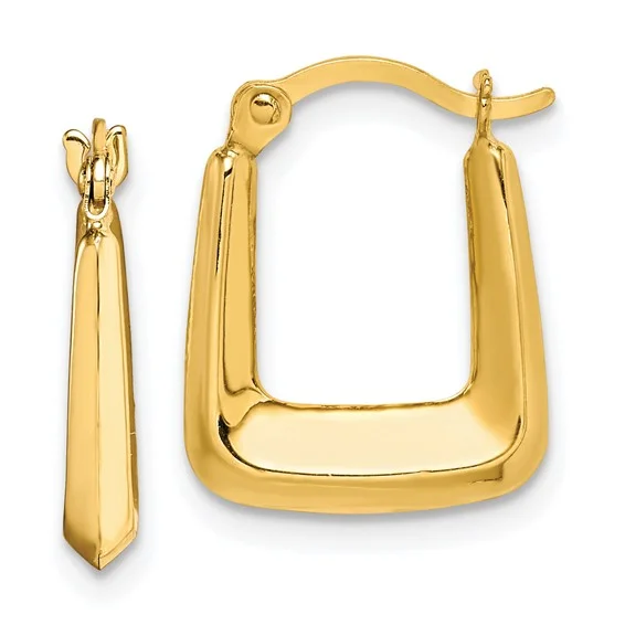 10k Yellow Gold Squared Hoop Earrings