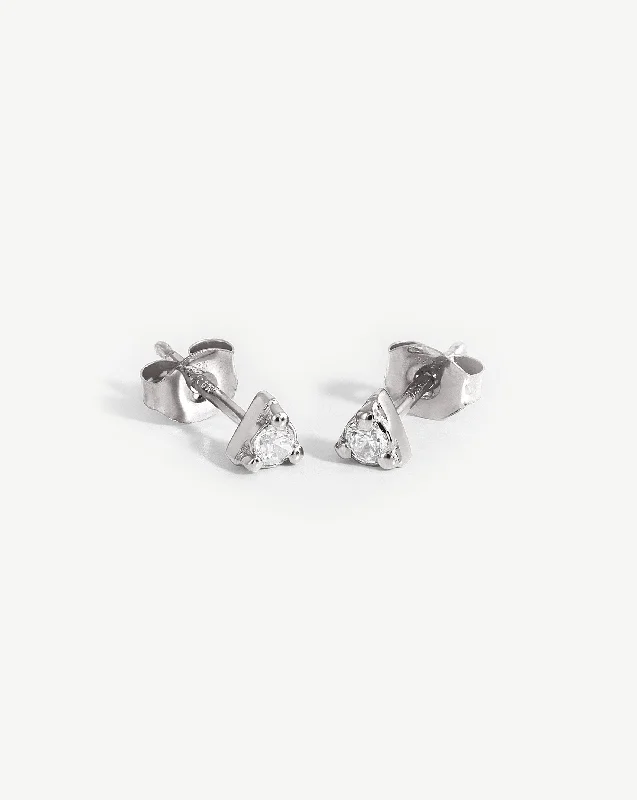 Prism Stud Earrings | Sterling Silver/Cubic Zirconia