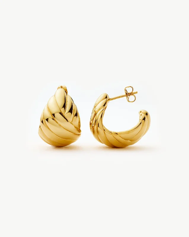 Rouje Lucia Dome Hoop Earrings | 18ct Gold Plated