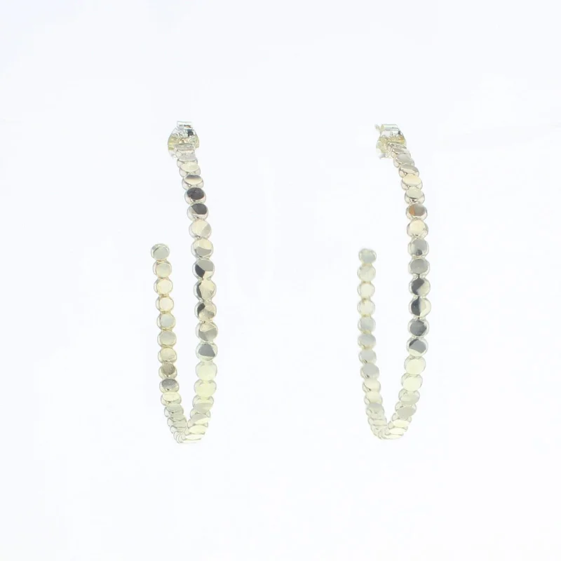 Silver Marble Hoop Earrings