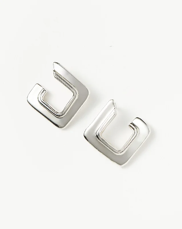 Squared Open Stud Earrings