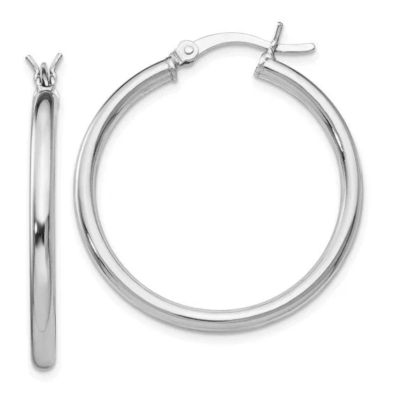 Sterling Silver Polished Hinged Hoop Earrings