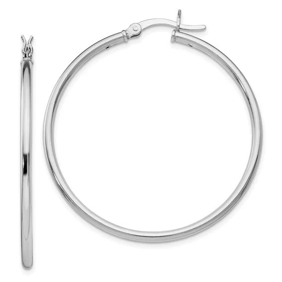 Sterling Silver Polished Hinged Hoop Earrings