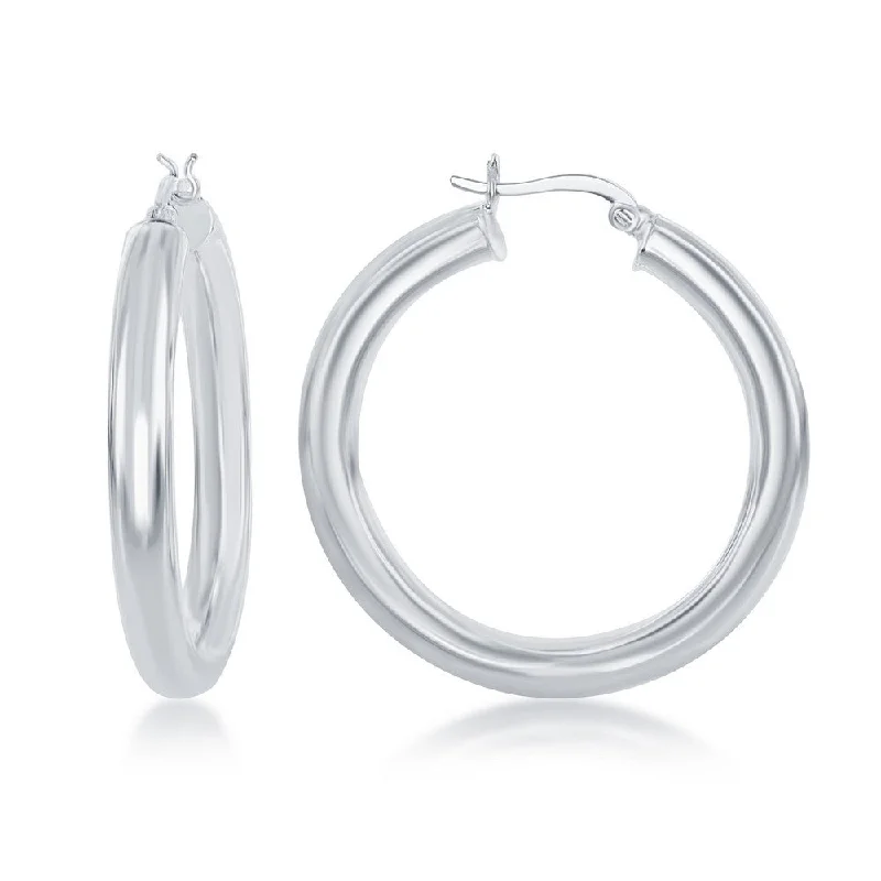 Sterling Silver Polished Hoop Earrings