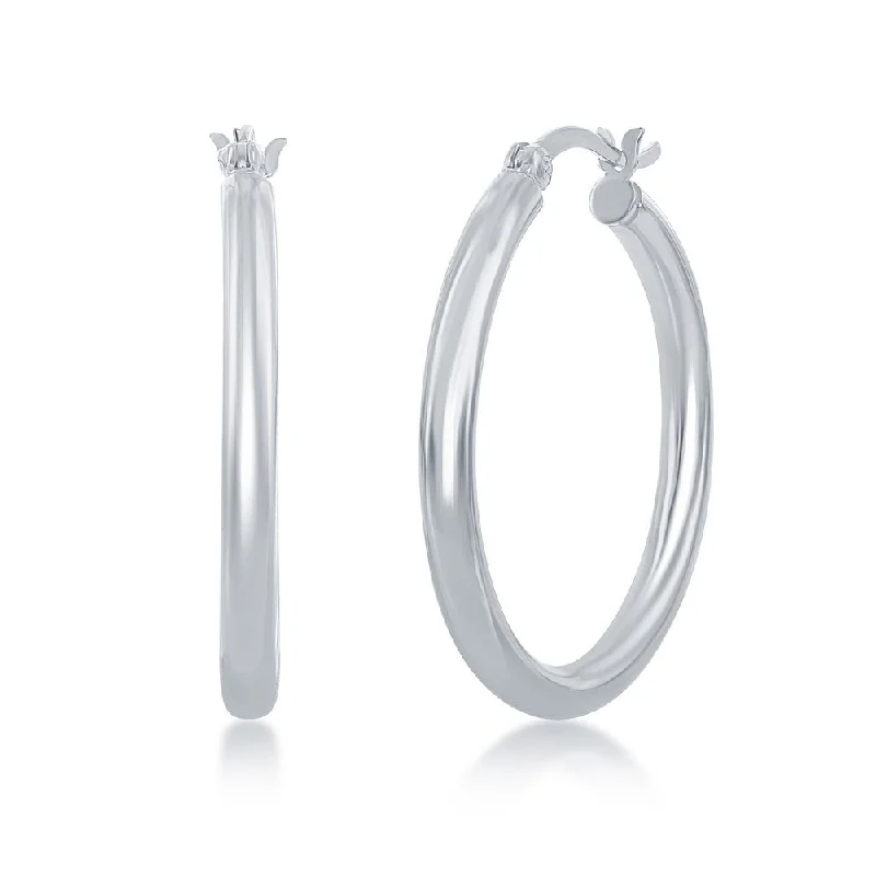 Sterling Silver Polished Hoop Earrings