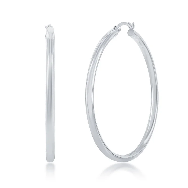 Sterling Silver Polished Hoop Earrings