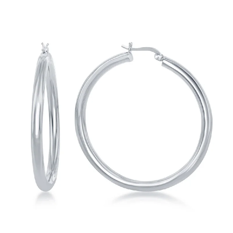 Sterling Silver Polished Hoop Earrings