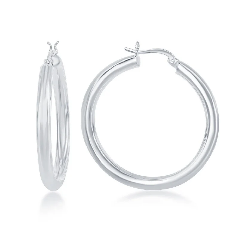 Sterling Silver Polished Hoop Earrings