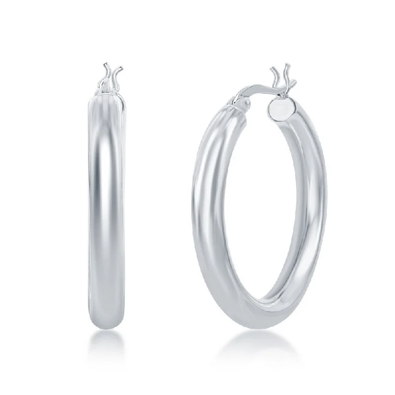 Sterling Silver Polished Hoop Earrings