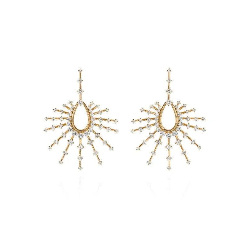 18K Yellow Gold and Diamond Small Clarity Drop Earrings