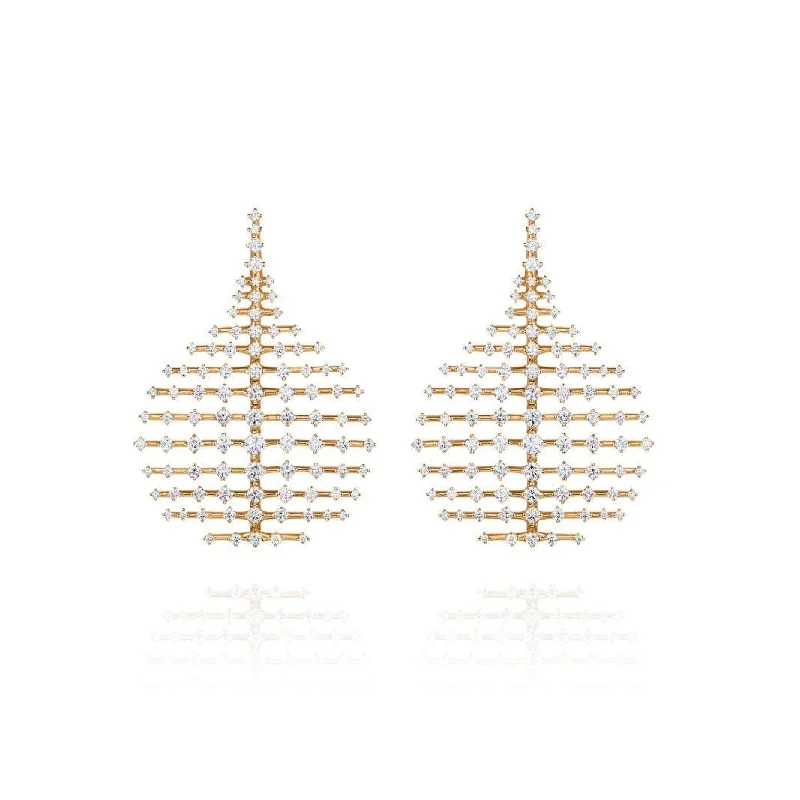 18K Yellow Gold and Diamond Small Disco Earrings