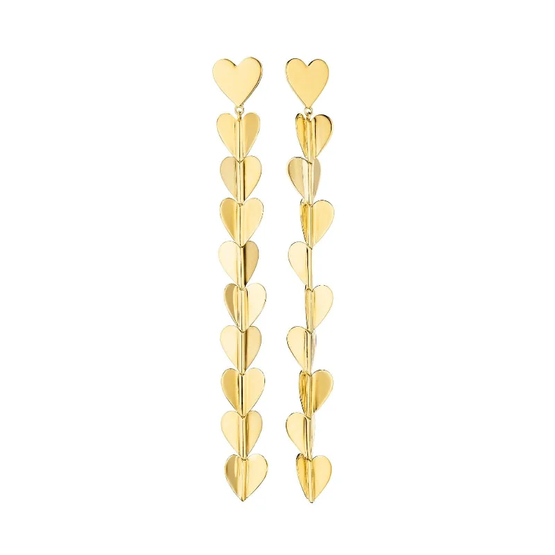 Cadar 18K Yellow Gold Heart Drop Earrings