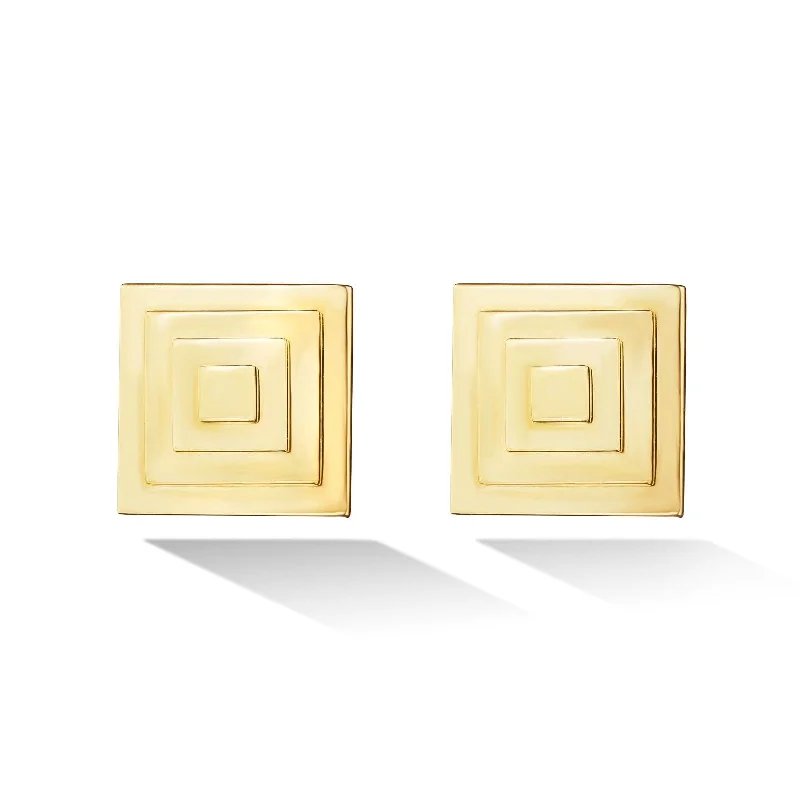 Cadar 18K Yellow Gold Foundation Pyramid Stud Earrings