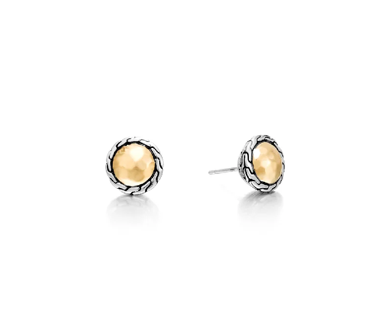 John Hardy Classic Chain Two-Tone Round Stud Earrings