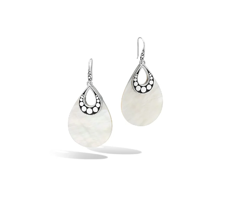 John Hardy Dot Sterling Silver Teardrop Earrings with Mother-of-Pearl