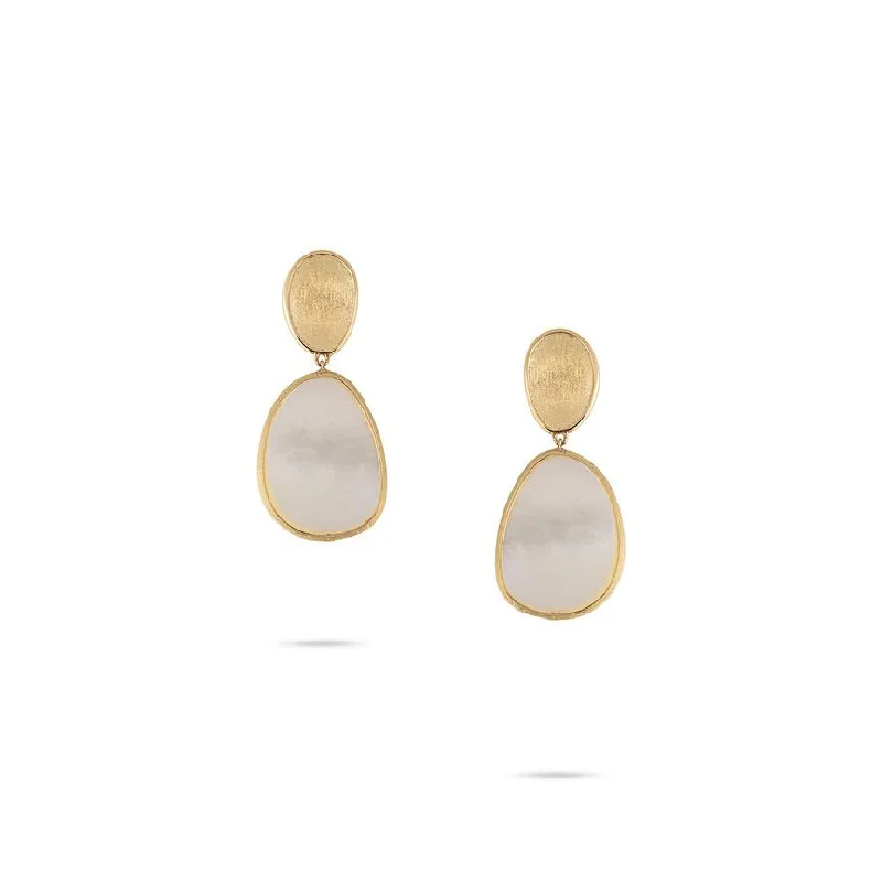 Marco Bicego Lunaria 18K Yellow Gold Mother-of-Pearl Petite Dangle Earrings