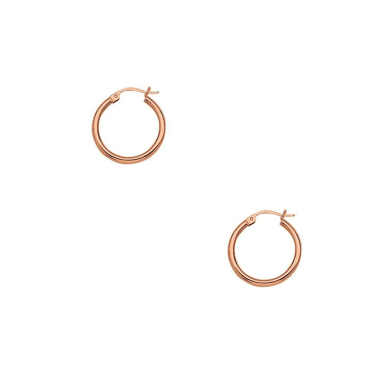 Sabel Everyday Collection 20mm Polished Hoop Earrings in 14K Rose Gold