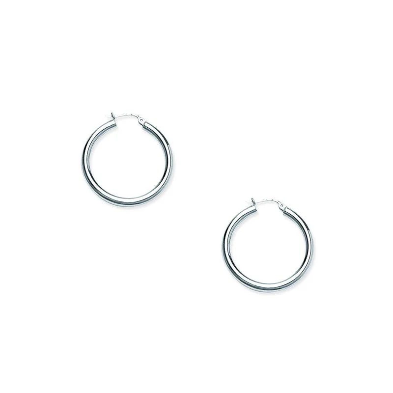 Sabel Everyday Collection 30mm Polished Hoop Earrings in 14K White Gold