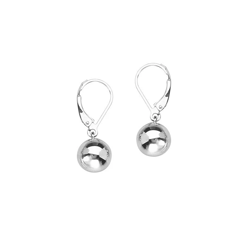 Sabel Everyday Collection Ball Dangle Earrings in 14K White Gold