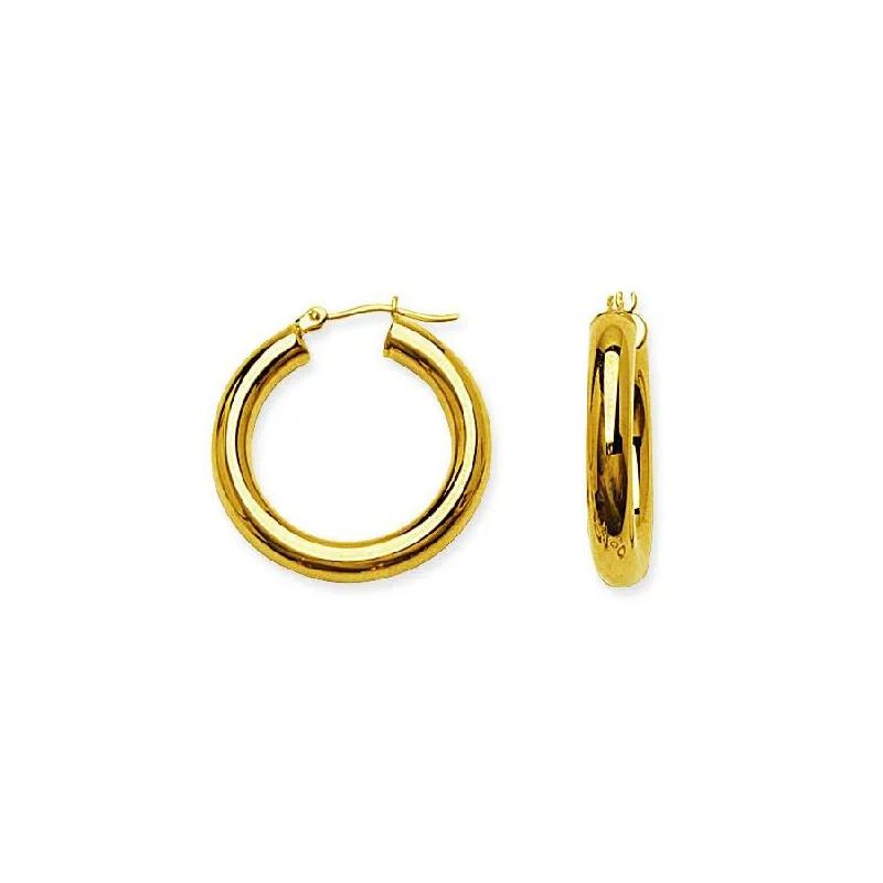 Sabel Everyday Collection 25mm Polished Hoop Earrings in 14K Yellow Gold