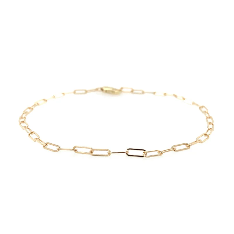 14k Baby Paperclip Chain Bracelet