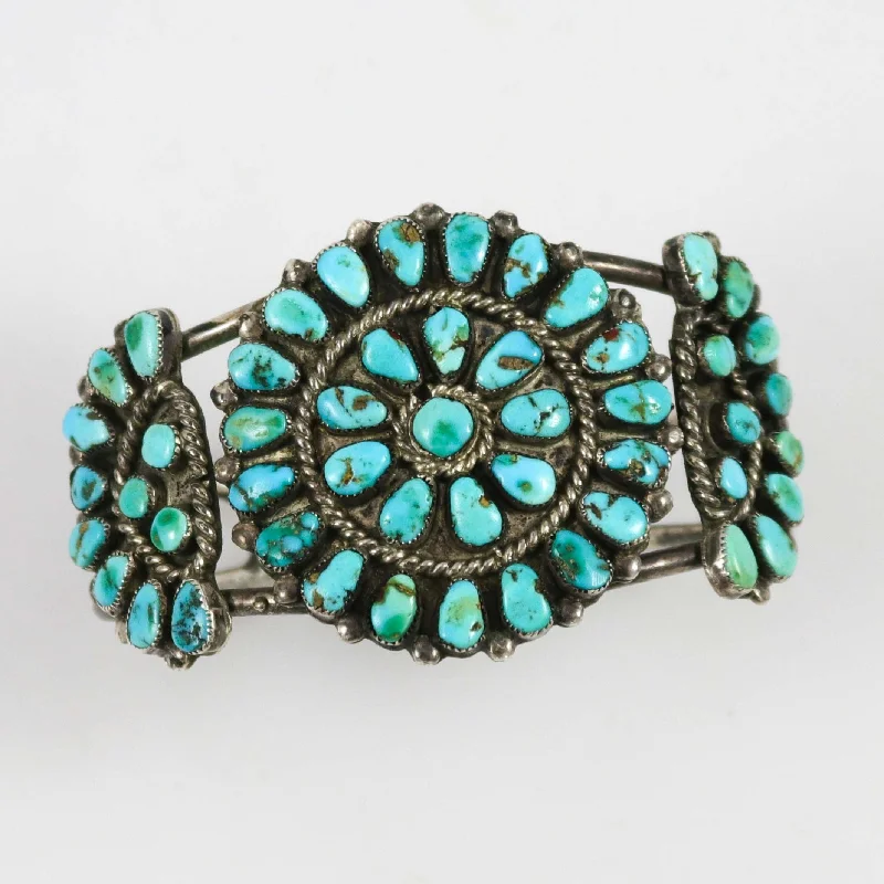 1940s Turquoise Cluster Cuff