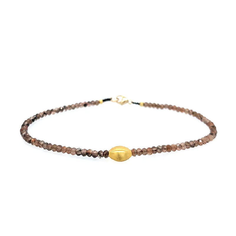 Andalucite + 18K Beaded Bracelet