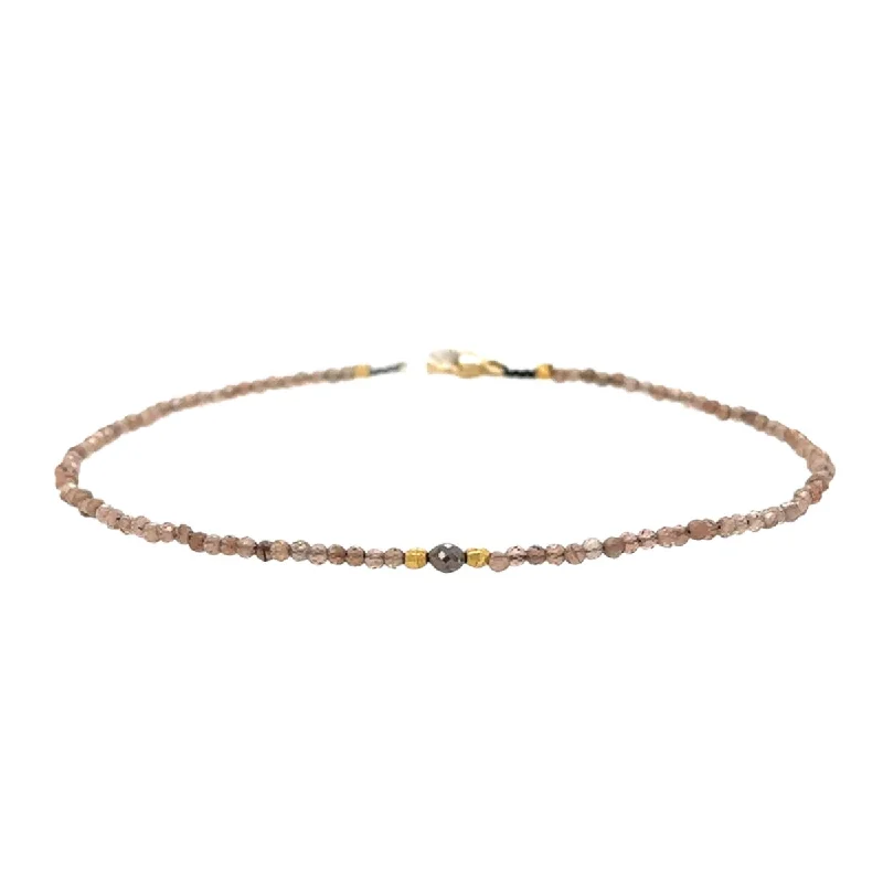 Andalusite + Rustic Diamond 18k Bracelet