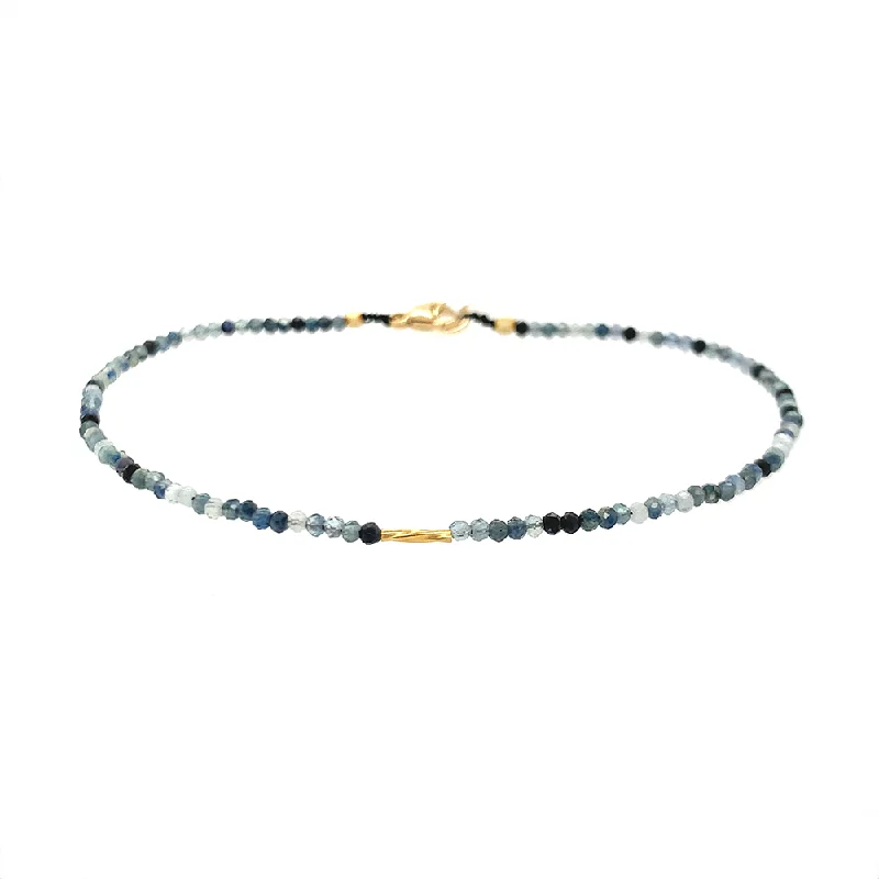 Sapphire  + Twist Beaded Bracelet