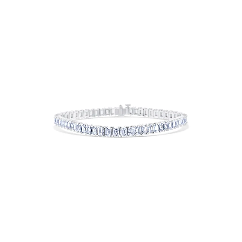 Diamond Tennis Bracelet with Emerald Cut Diamonds