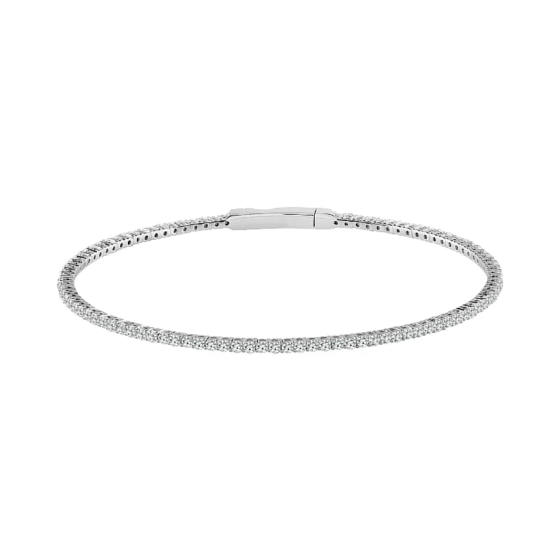 Flexie Diamond Bangle 1 1/2 ct tw 14k White Gold